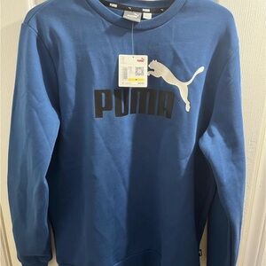 PUMA Men's Crewneck Sweater in Blue and Black